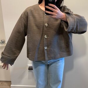 COCO TWEED JACKET - DUSTY GREEN